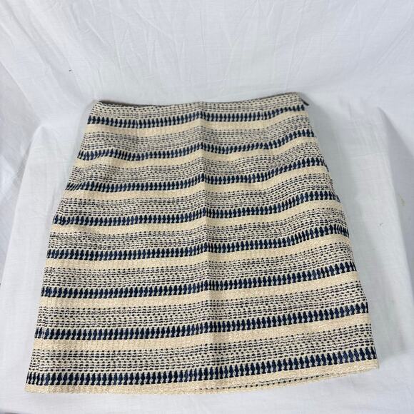 Banana Republic Heritage Collection Mini Skirt Women's 2 Blue Cream - Picture 1 of 7